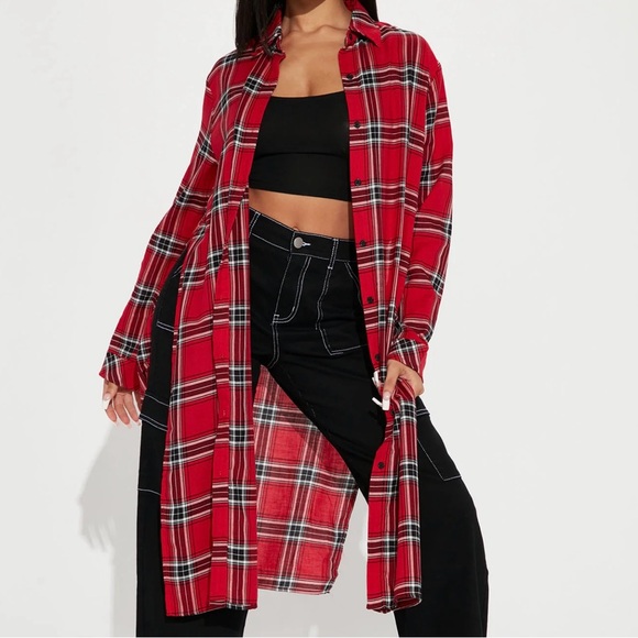 Red Plaid Maxi Top - Picture 6 of 6